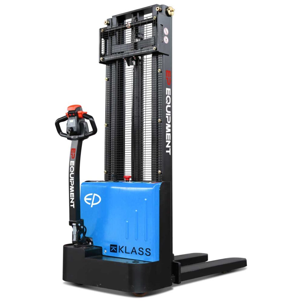 EST122, Transpalet electric cu catarg 1.200 kg, inaltime de ridicare 2.700 mm